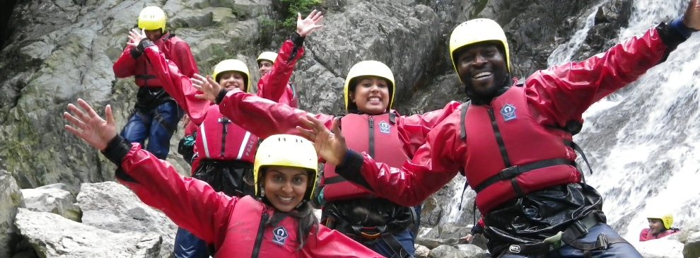 All smiles on a family gorge scramble Coniston Lake District